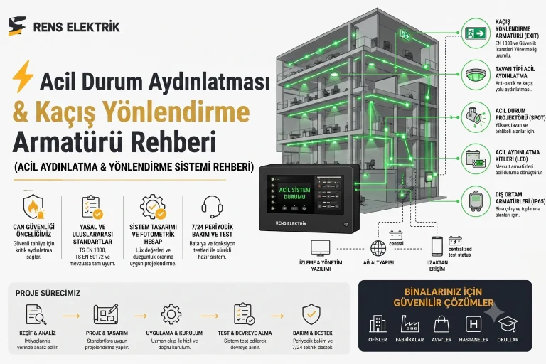 ⚡ Acil Durum Aydınlatması & Kaçış Yönlendirme Armatürü Rehberi